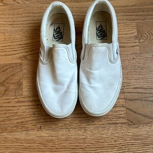 White Vans Slipons